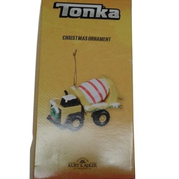 Tonka Cement Mixer Christmas Ornament Kurt S. Adler Yellow Red Striped Hasbro - Picture 2 of 4